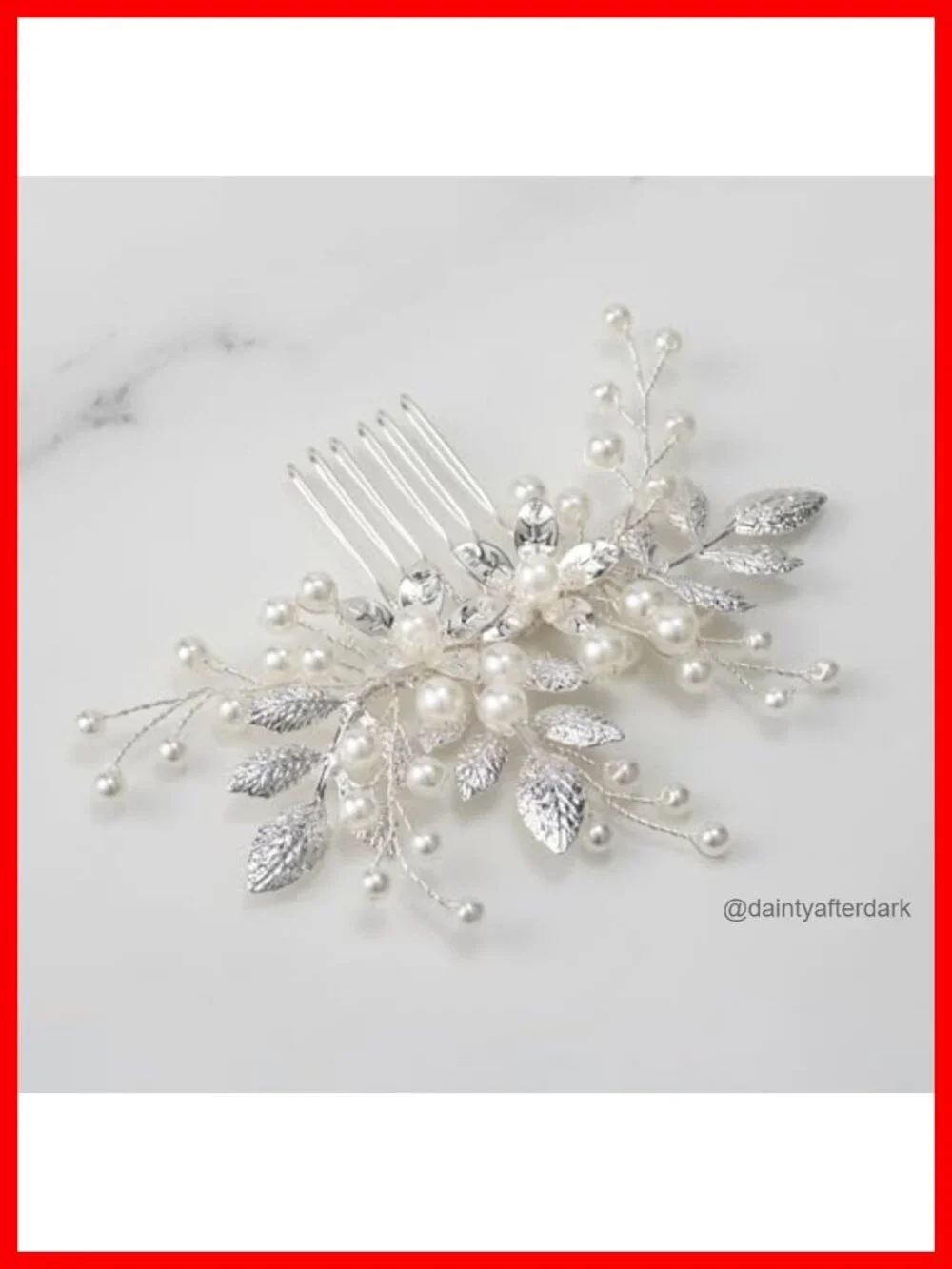 Bendable Bridal Hair Comb with Pearl Crystal Wedding Hair Accessory
